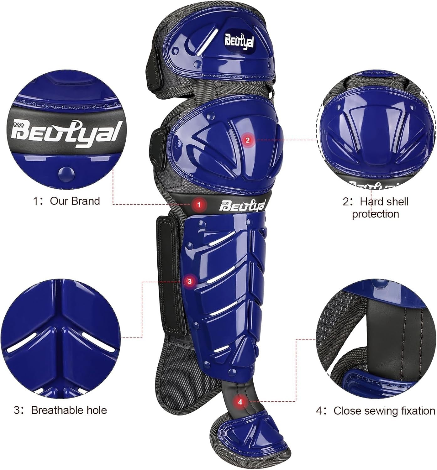 Baseball Catcher Leg Guards Youth Adult Polypropylene Shin Safety Equipment