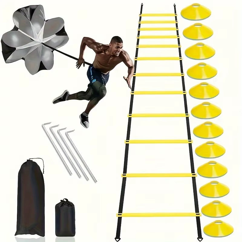 Soccer Training Agility Ladder Signs Discs Resistance Umbrella Spikes Soccer Training Obstacles Speed Awareness Training Ladder