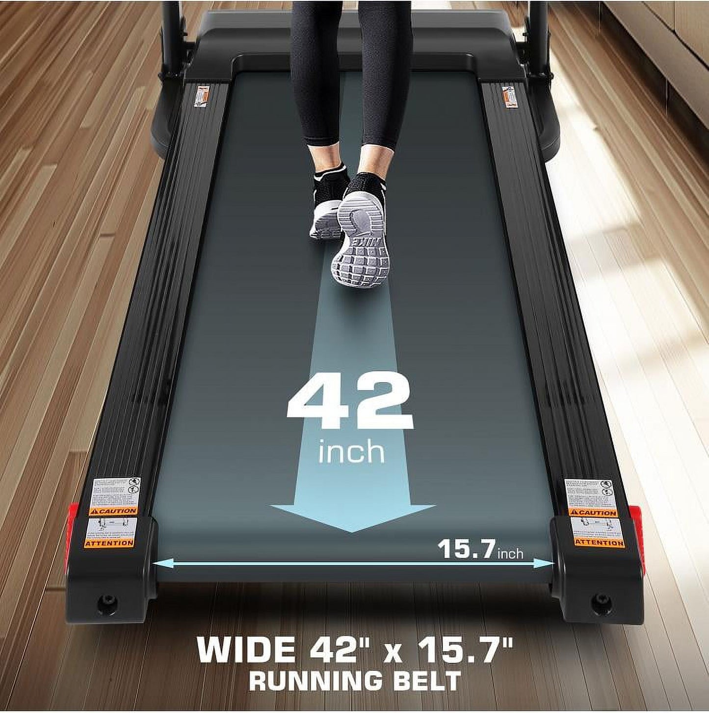 Treadmill with Removable Desk - 300Lbs Weight Capacity, 2.5 HP Portable Folding Treadmill for Home, Running Machine with Incline