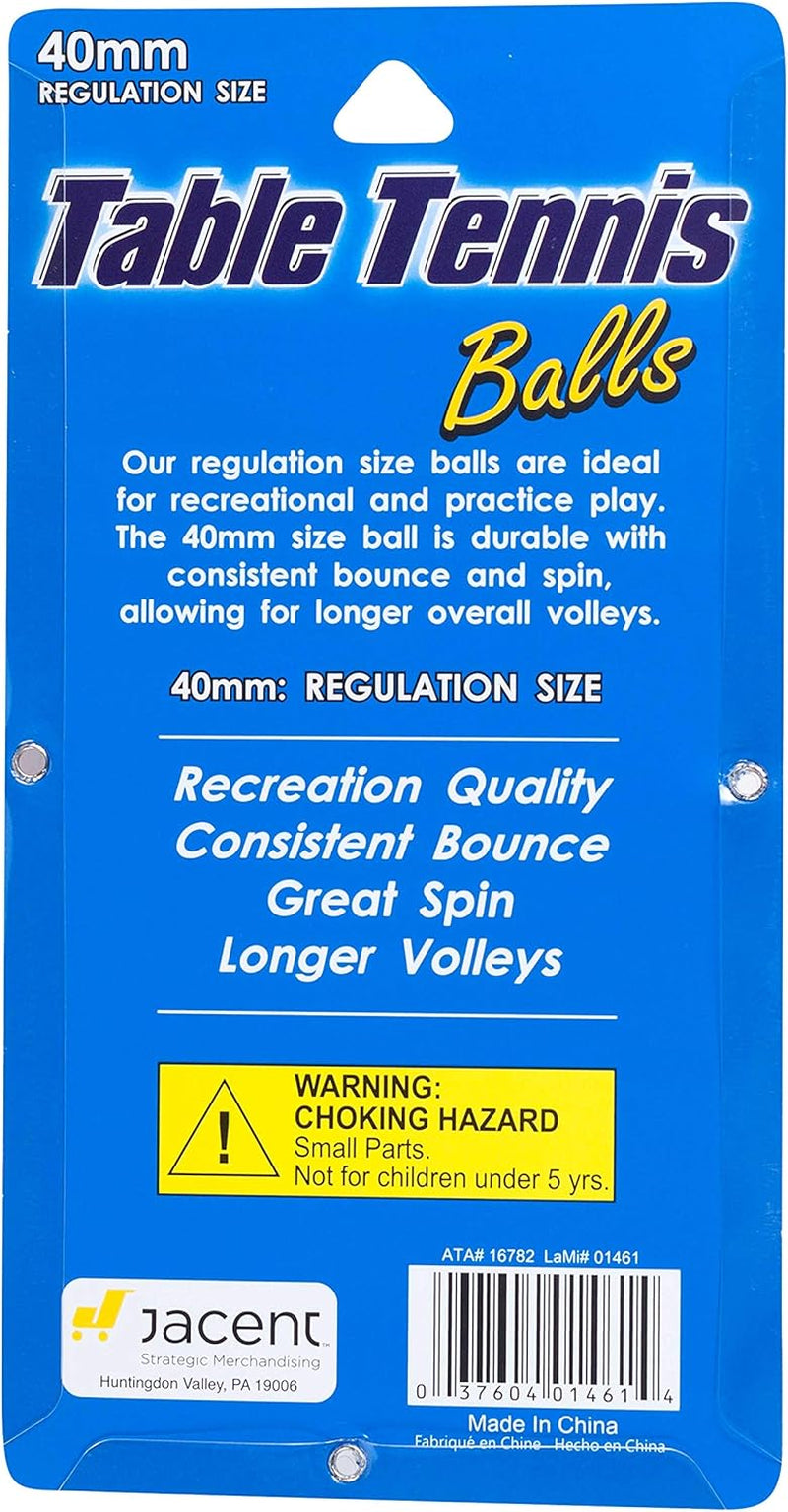 40MM Regulation Size White Table Tennis Balls, 6 Ping Pong Balls per Pack, 1-Pack