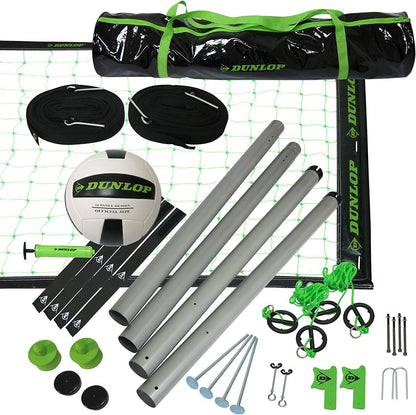 Multiple Size Adjustable Heights Outdoor Volleyball Net, Durable 3-Piece Steel Poles with Official Size Ball Included, Perfect for Beach and Backyard