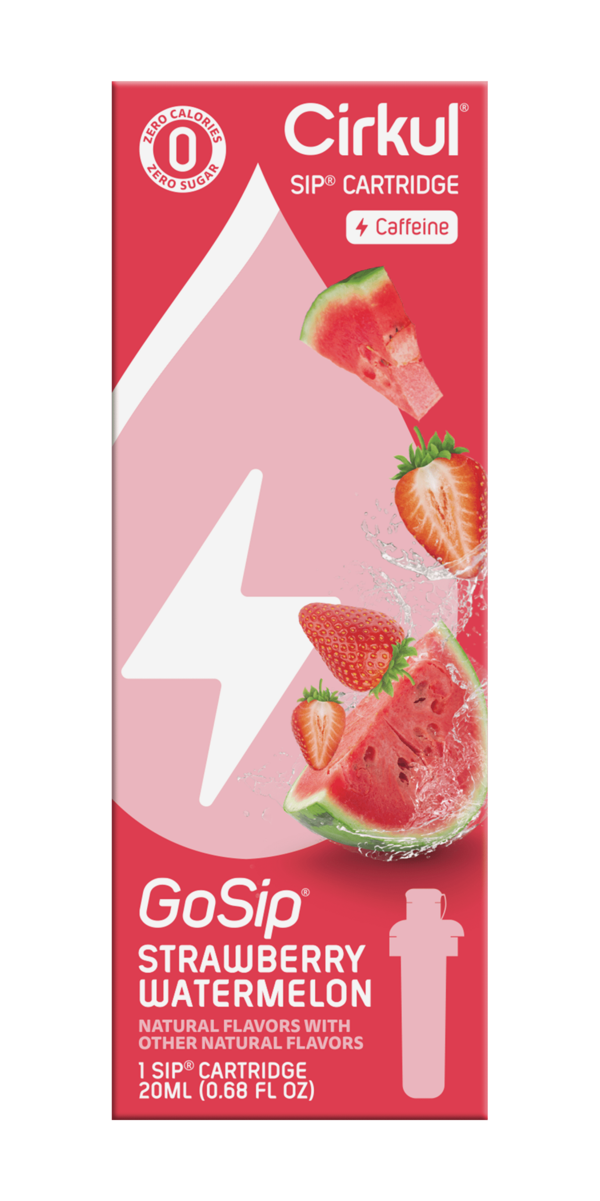 Gosip Strawberry Watermelon Flavor Cartridge, Drink Mix, 1-Pack