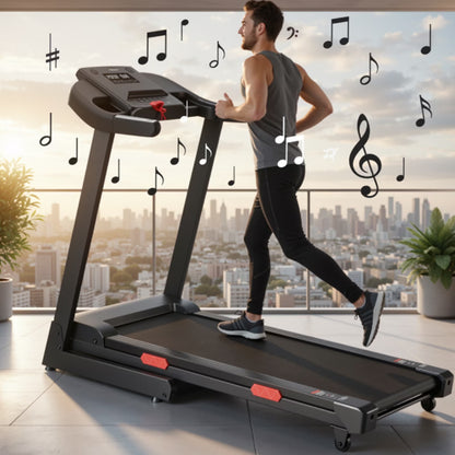 Naipotreadmill with Auto Incline Bluetooth Voice Control 17 in Wide Electric Treadmill Folding Machine 15 Level Auto 8.8 Mhp Speed for Home Use Gifts