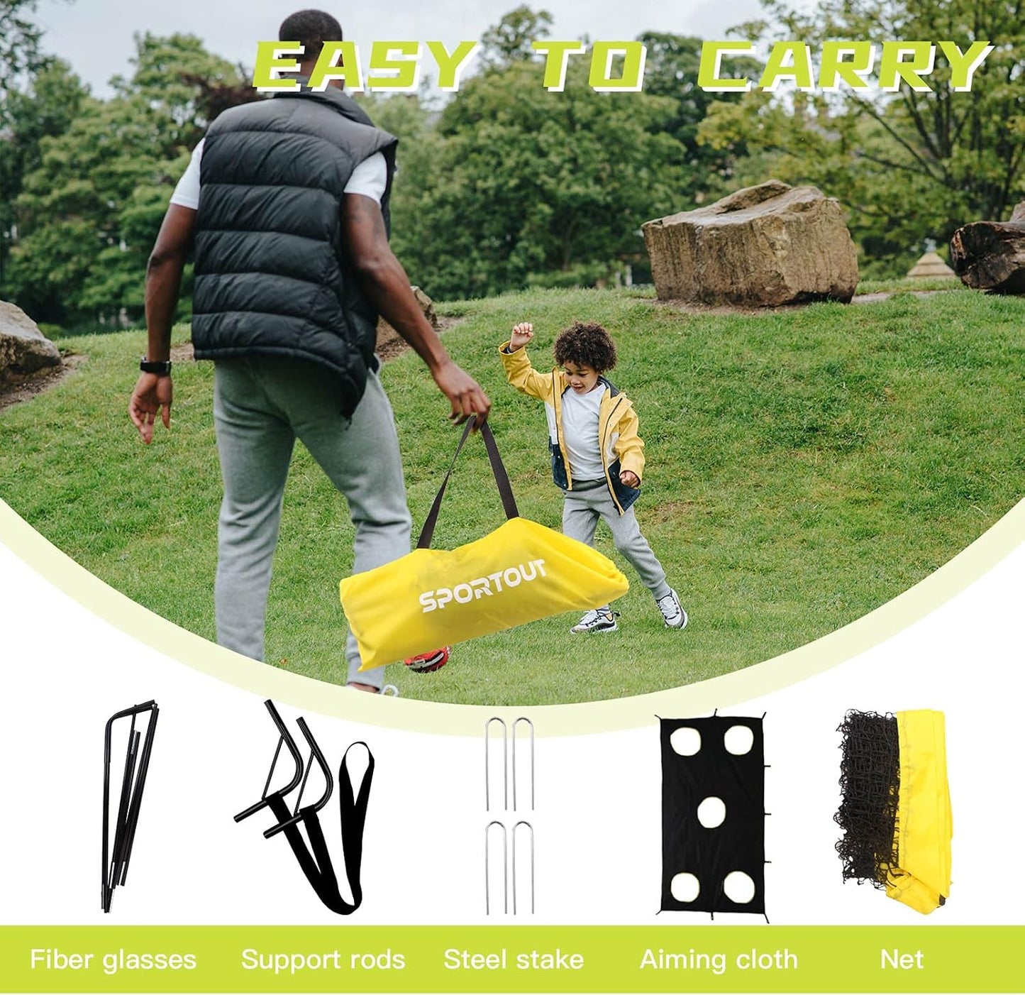 Portable Soccer Goal, Training Soccer Net for Backyard, Garden, Indoor, Outdoor, Training, Practice Goals (6'3"X 3'7")