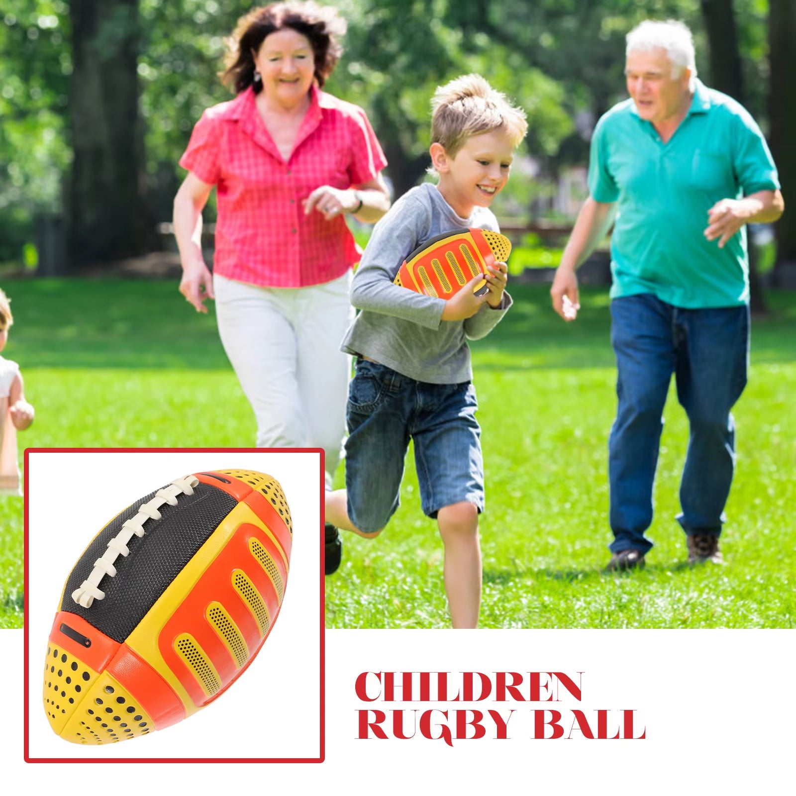 1Pc Kids Rugby Ball Elastic Children Rugby for Outdoor School Sports Training Improve Hand-Eye Coordination Athletic Ability