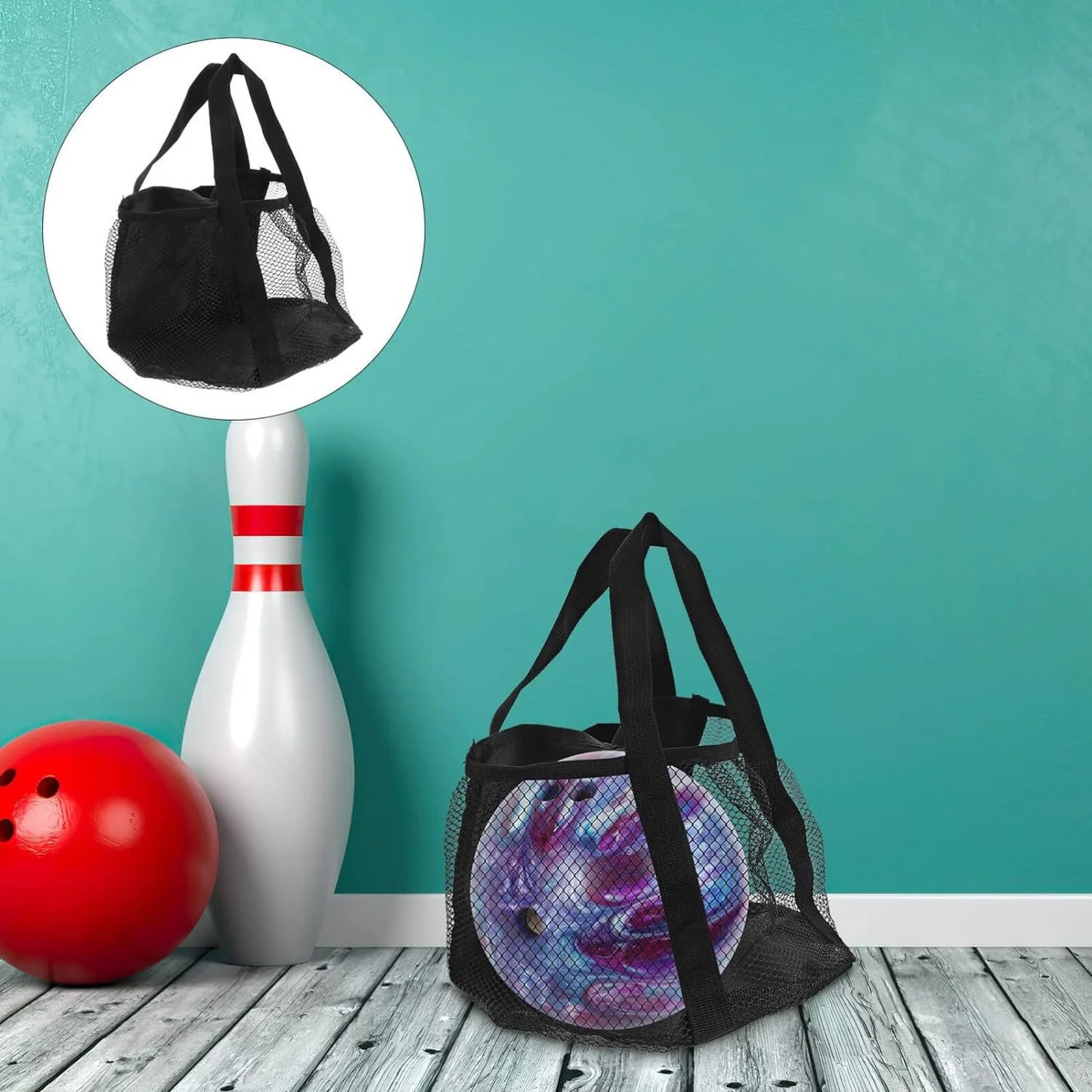 Bowling Tote Bag Outdoor Bowling Tote Outdoor Bowling Bag Large Bowling Bag Portable Bowling Ball Bag Mesh Sports Ball Bag