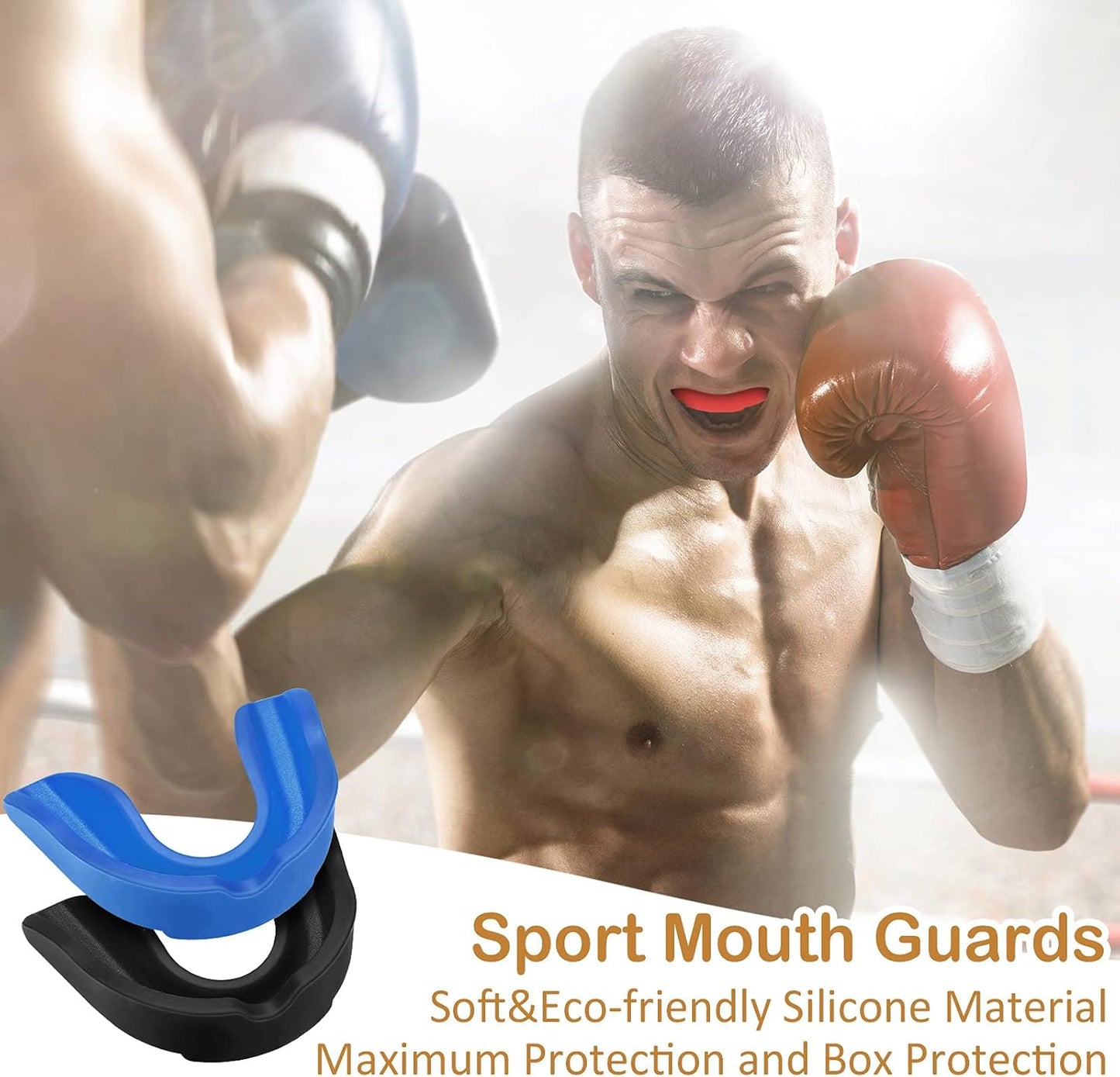 6 Pcs Youth Kids Mouth Guard for Sports, Boys Girls Mouth Guard with Case, Mouthguard for Football Hockey Basketball Lacrosse Boxing