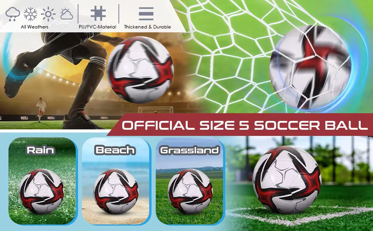 League Match Soccer Ball with Machine Stitched Panels Soft PVC Cover for Smooth Handling Football