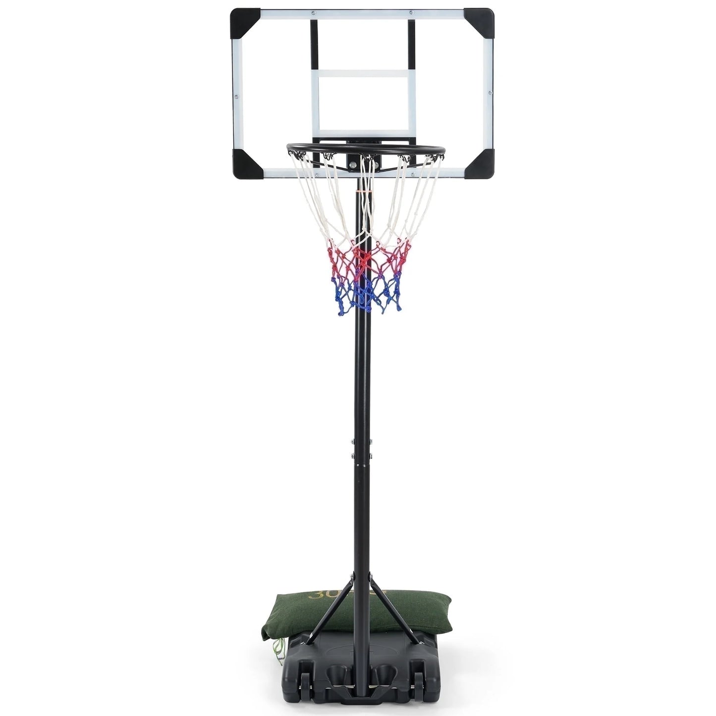 28In Basketball Hoop Basketball Goal System Height Adjustable 5.1Ft to 7Ft Court for All Age Ranges Indoor Outdoor Use