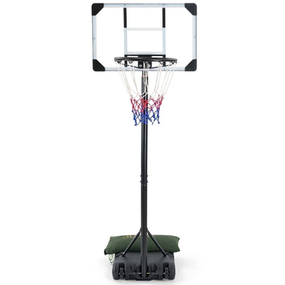 28In Basketball Hoop Basketball Goal System Height Adjustable 5.1Ft to 7Ft Court for All Age Ranges Indoor Outdoor Use