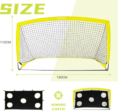 Portable Soccer Goal, Training Soccer Net for Backyard, Garden, Indoor, Outdoor, Training, Practice Goals (6'3"X 3'7")