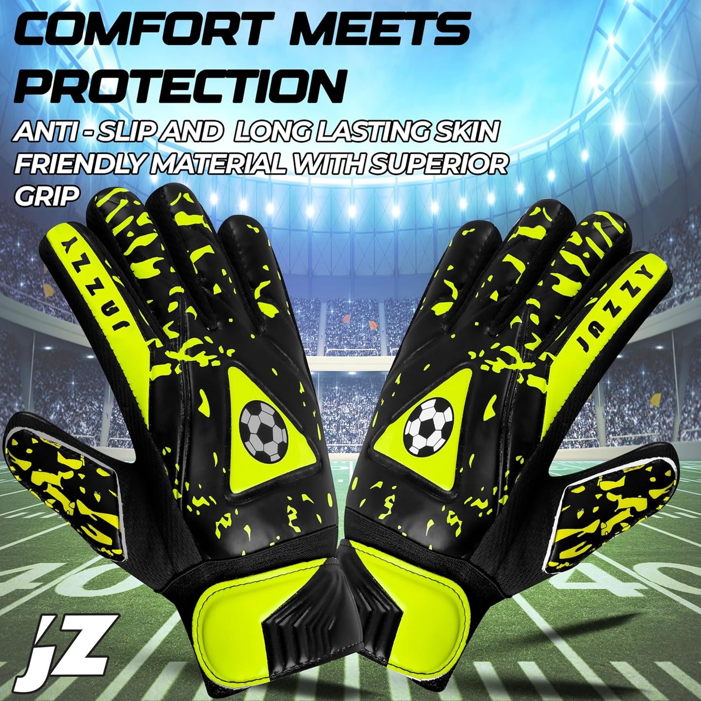 Youth Goalie Gloves with Double Wrist Protection,Non