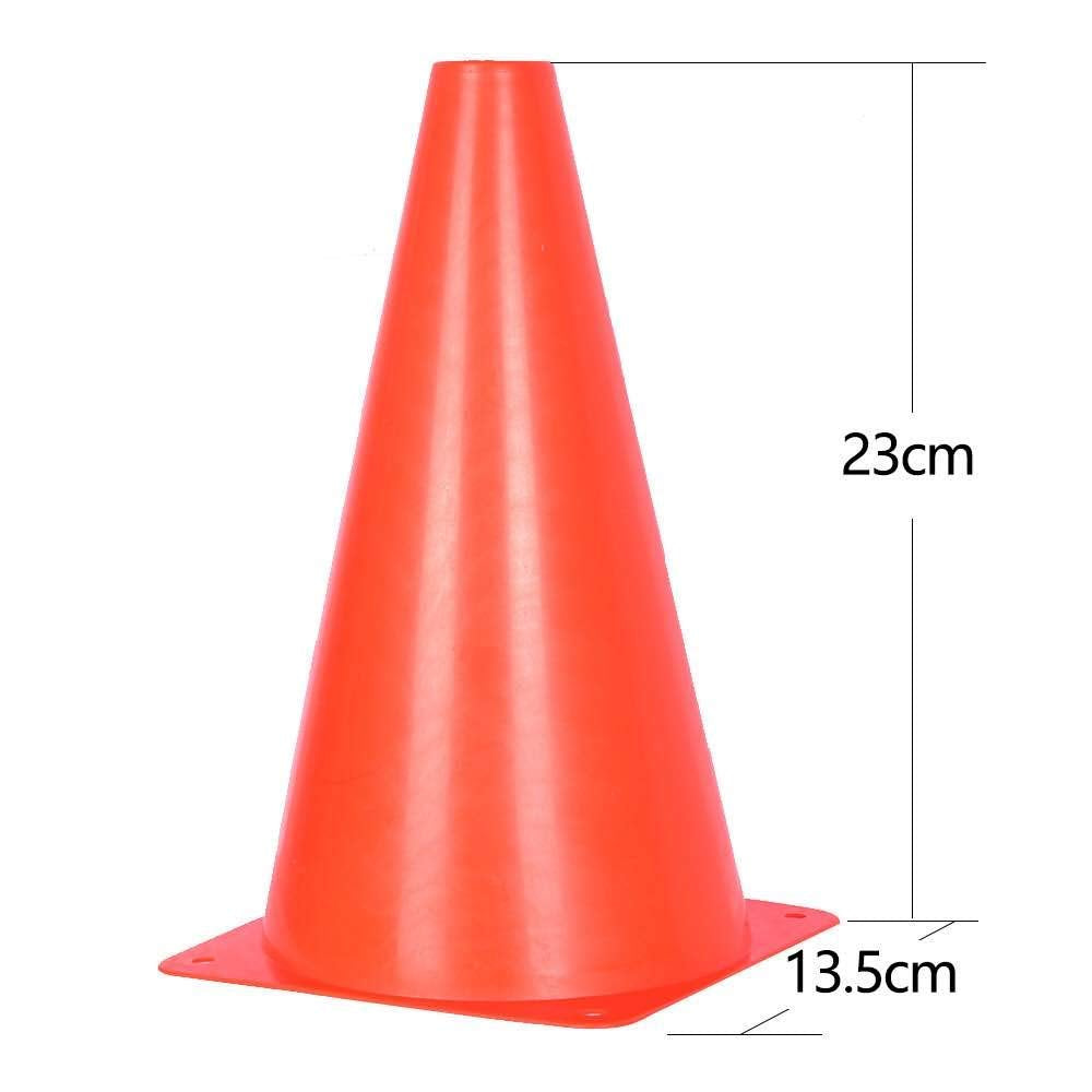 9 Inch Orange Traffic Cones, Plastic Sports Cones, Soccer Training Cones for Outdoor Activity & Festive Events (Sets of 10/15/ 20)