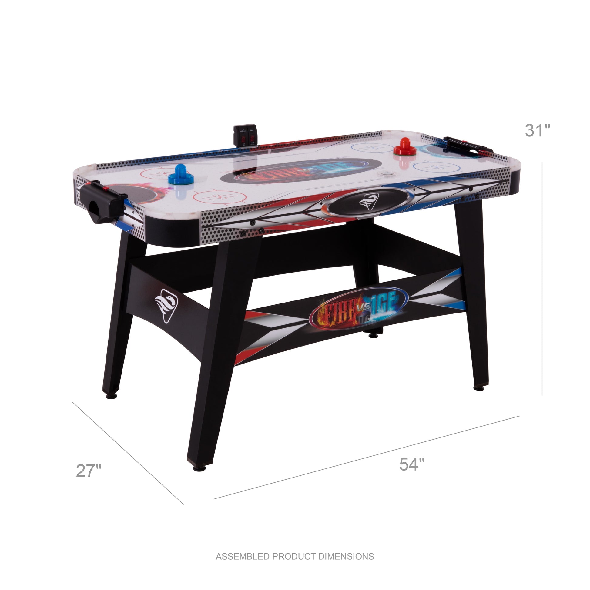 Air Hockey Table with Two Led Pushers and LED Puck, 54 In