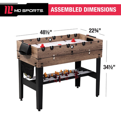 48" 3-In-1 Multi Game, Pool Table, Air Hockey, Foosball Table, by
