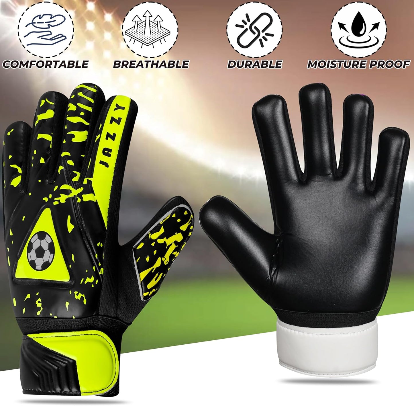 Youth Goalie Gloves with Double Wrist Protection,Non