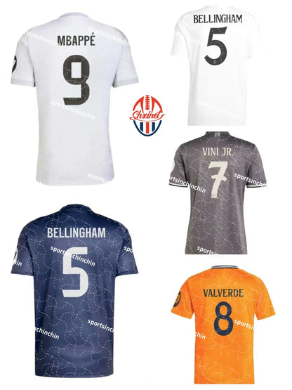 2025 Season Mbappe 9 Bellingham 5 Club World Cup Adult Soccer Jerseys 7 Cairo 10 Modric 9 Benzema 8 Kroos Kids Training Sports Match Short Sleeve Casual Soccer Jersey