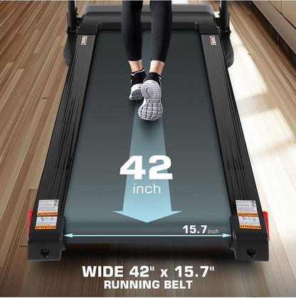 Treadmill with Removable Desk - 300Lbs Weight Capacity, 2.5 HP Portable Folding Treadmill for Home, Running Machine with Incline