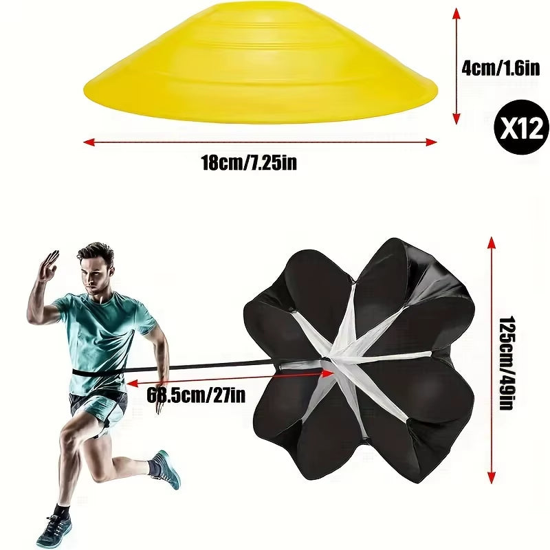 Soccer Training Agility Ladder Signs Discs Resistance Umbrella Spikes Soccer Training Obstacles Speed Awareness Training Ladder
