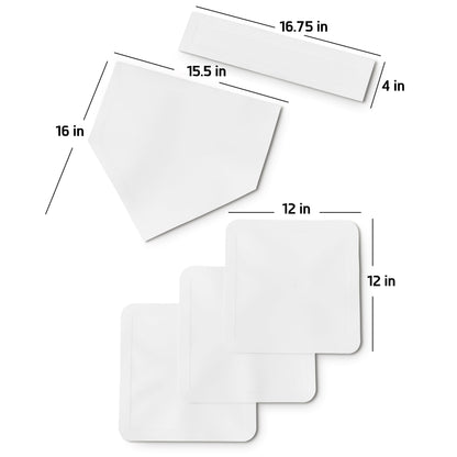 Throw down Baseball Base Set, White Rubber, 3 Lb