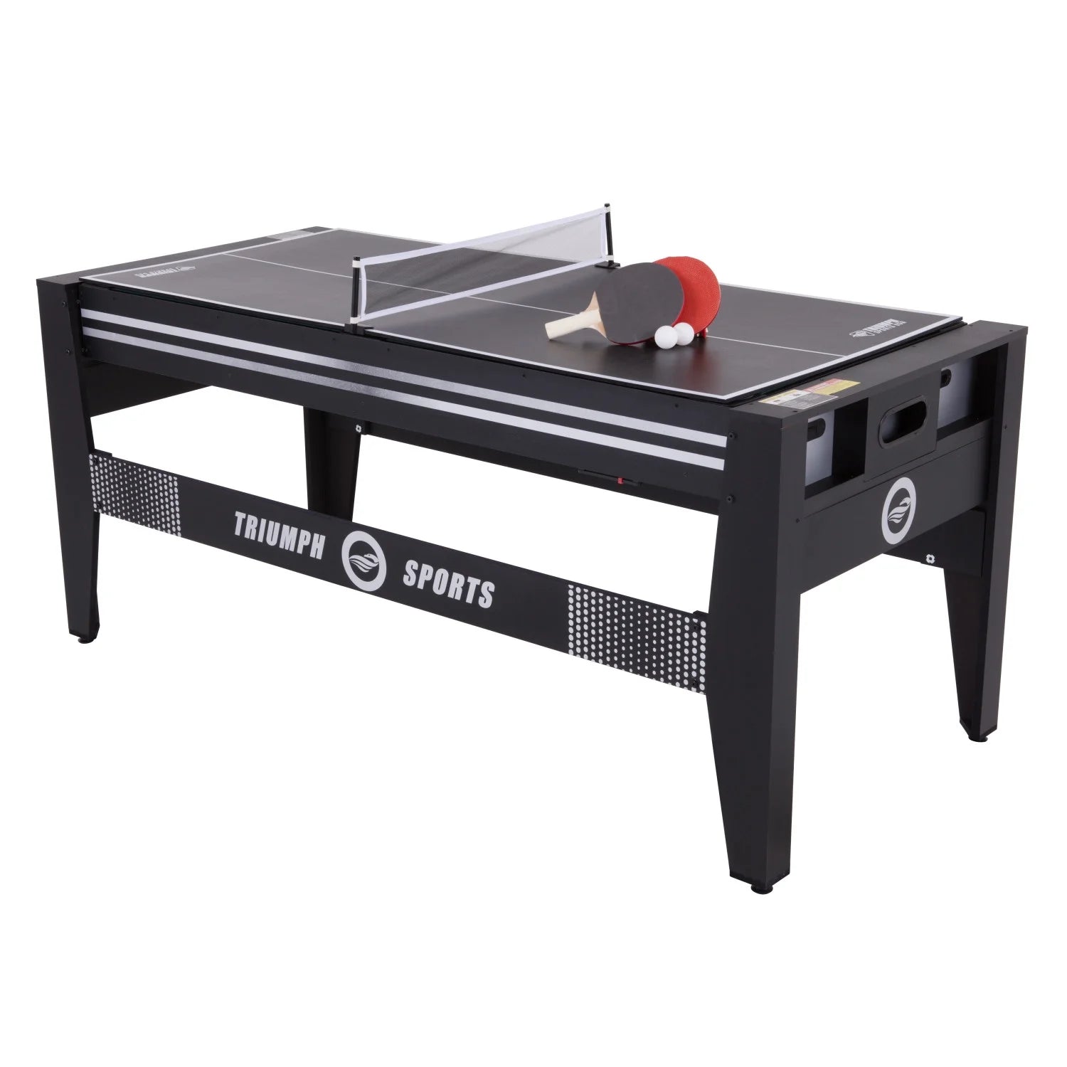 72" 4 in 1 Multi-Game Swivel Table with Air-Powered Hockey, Table Tennis, Billiards, and Launch Football
