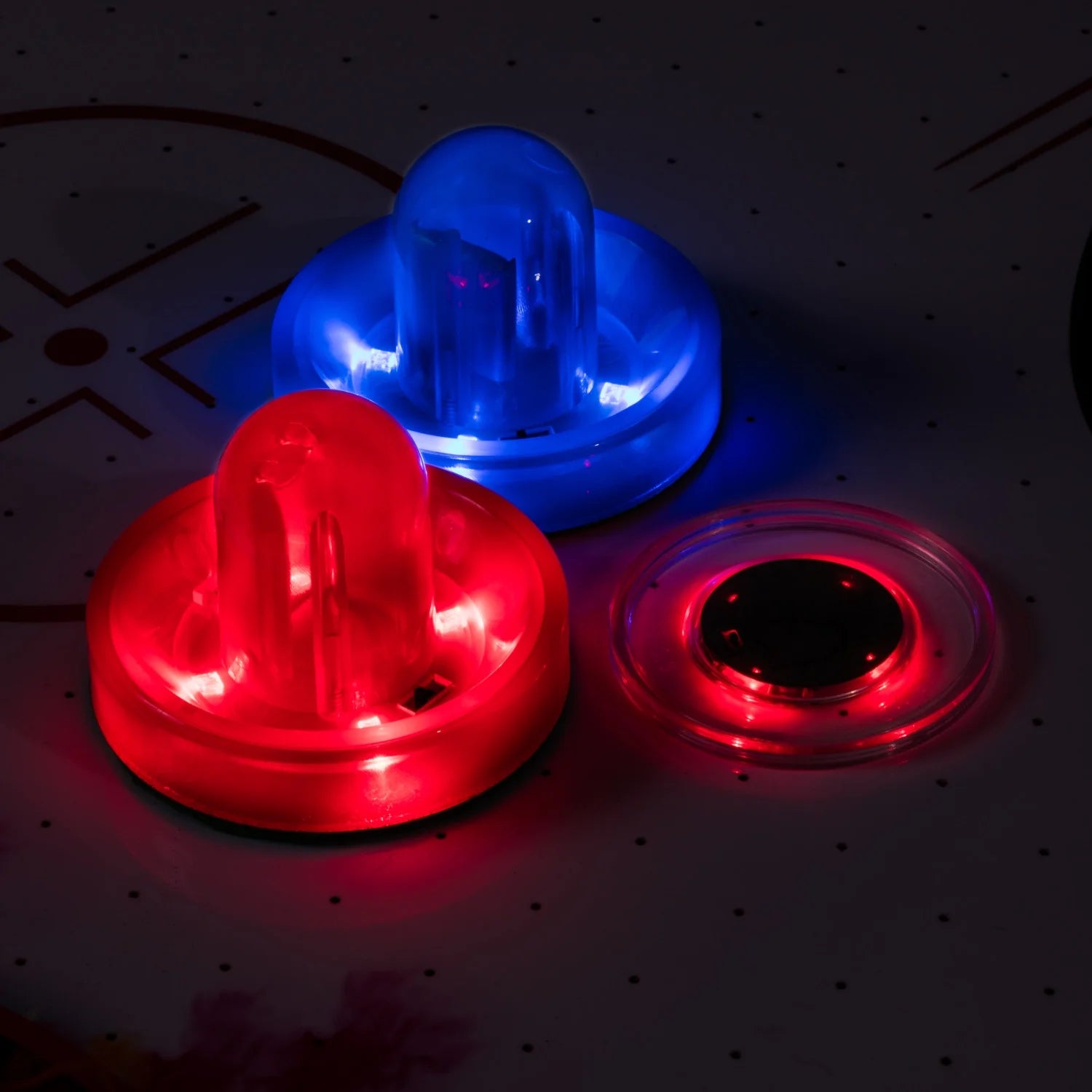 Air Hockey Table with Two Led Pushers and LED Puck, 54 In