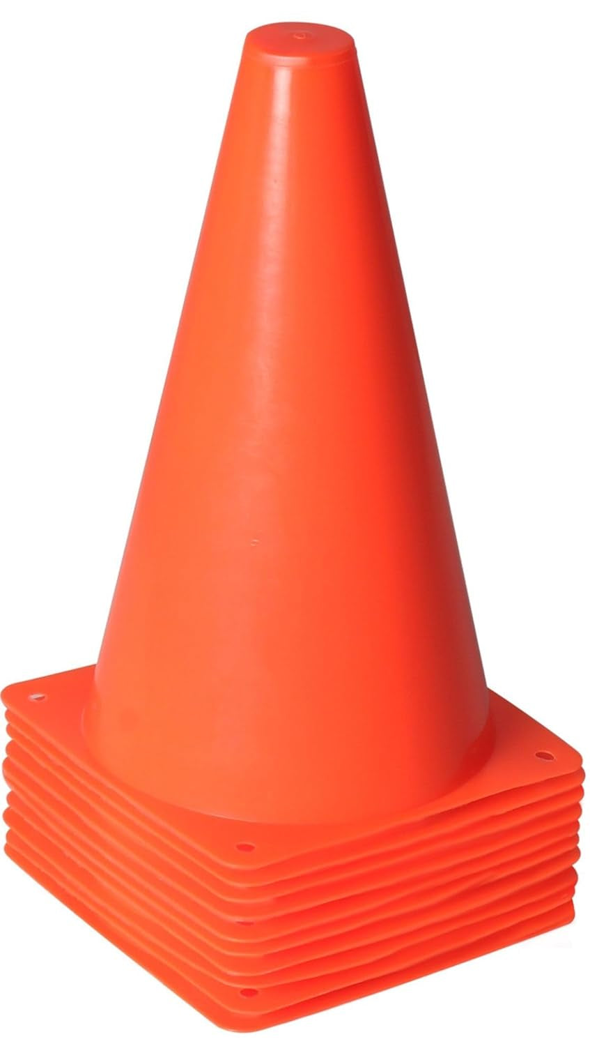 9 Inch Orange Traffic Cones, Plastic Sports Cones, Soccer Training Cones for Outdoor Activity & Festive Events (Sets of 10/15/ 20)