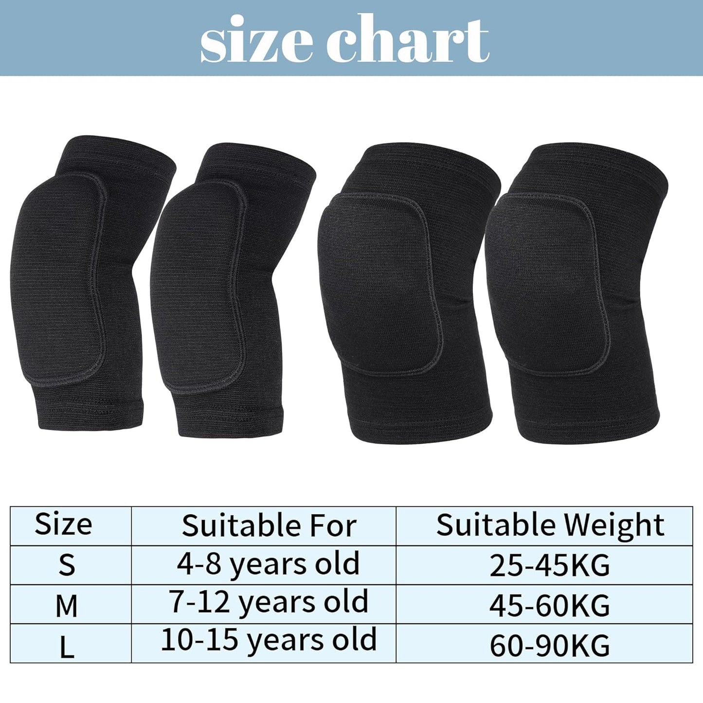 Volleyball Knee Pads and Volleyball Arm Pads Set for Kids Youth Volleyball Yoga