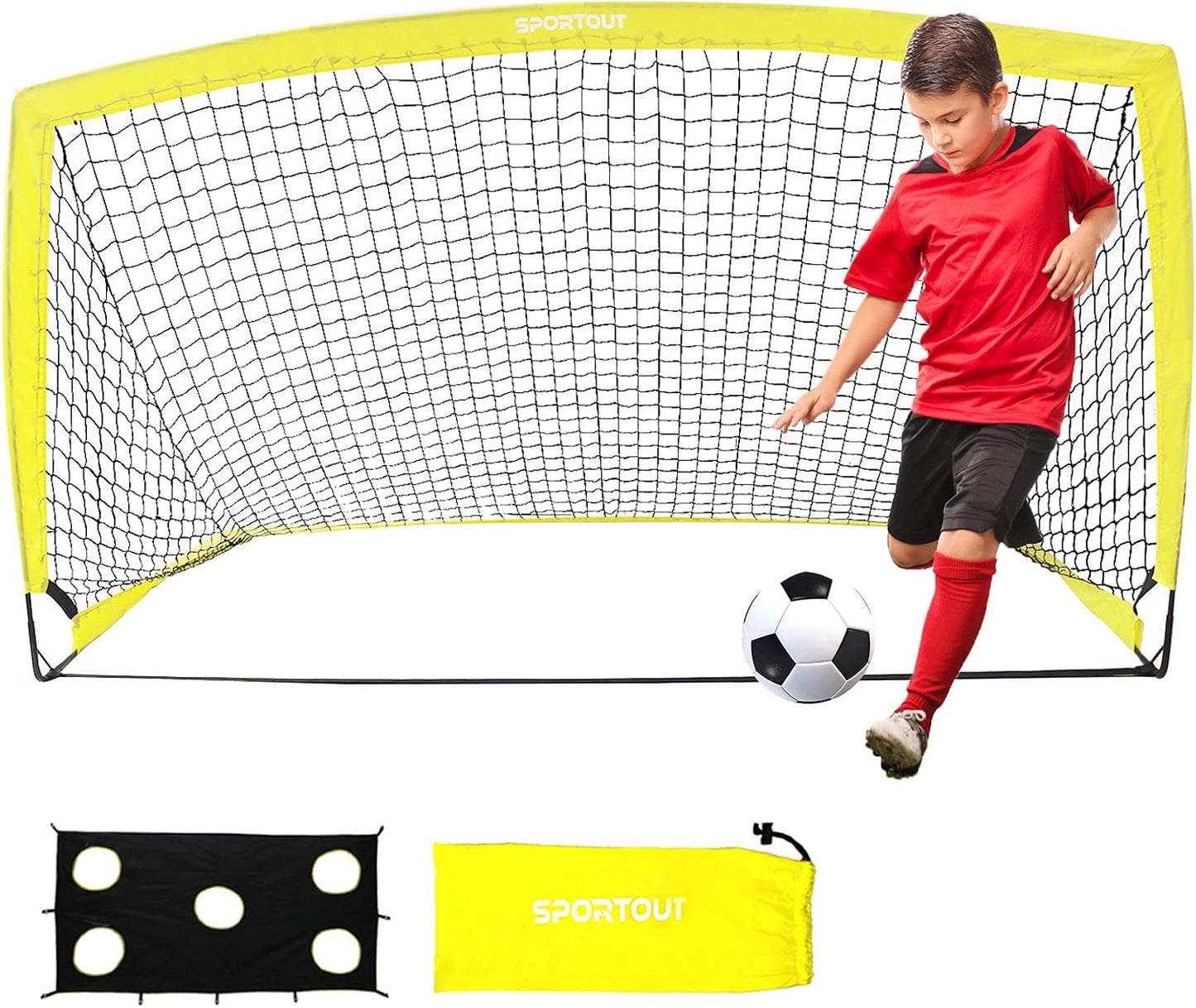 Portable Soccer Goal, Training Soccer Net for Backyard, Garden, Indoor, Outdoor, Training, Practice Goals (6'3"X 3'7")