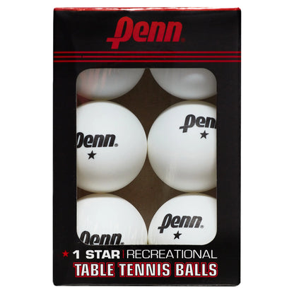 40Mm 1-Star White Table Tennis Balls; Box of 6 Official Tournament Size Ping Pong Balls