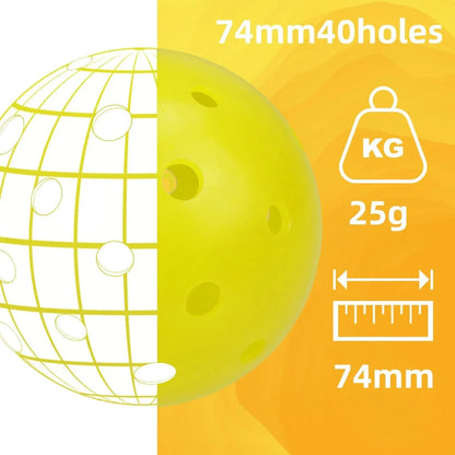 Sports Indoor Outdoor Play Pickleball 40 Hole, 4 Pack - USAPA Approved, Yellow