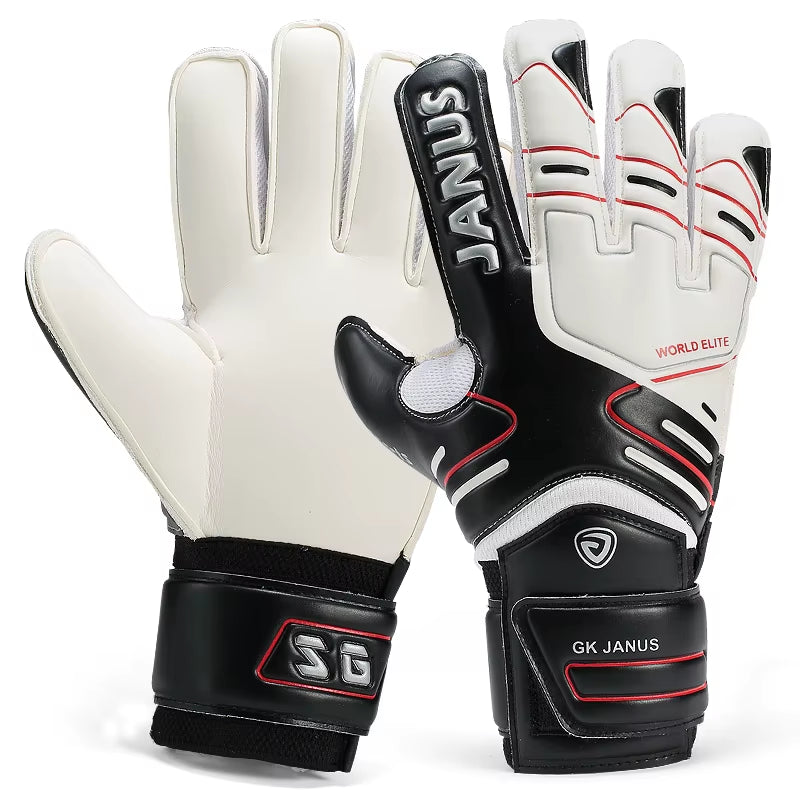 Size 7-10 Professional Soccer Goalkeeper Gloves Black Goalie Football Gloves Luvas De Goleiro Man Training Latex Gloves S142
